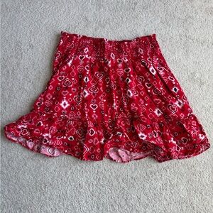 Torrid Red Patterned Skirt